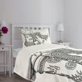 thumbnail image 5 of Ambesonne Dragon Quilted Bedspread Set 2 Pcs, Chinese Creature, Twin Size, Black White, 5 of 6