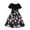 T4, variant on Mikilon Girls Pachwork Color Lace Dress Size 8-11 Years Floral Puff-sleeved Round Neck Dress