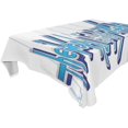 thumbnail image 1 of EREHome Text Art Blue Tablecloth 60x104 inches, 1 of 4