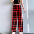 thumbnail image 2 of SGMVNU Womens Pajama Pants Plaid Cozy Loungewear Winter Warm Pj Bottoms Fuzzy Sleepwear Comfy Classic Homewear(Red, 2XL), 2 of 6