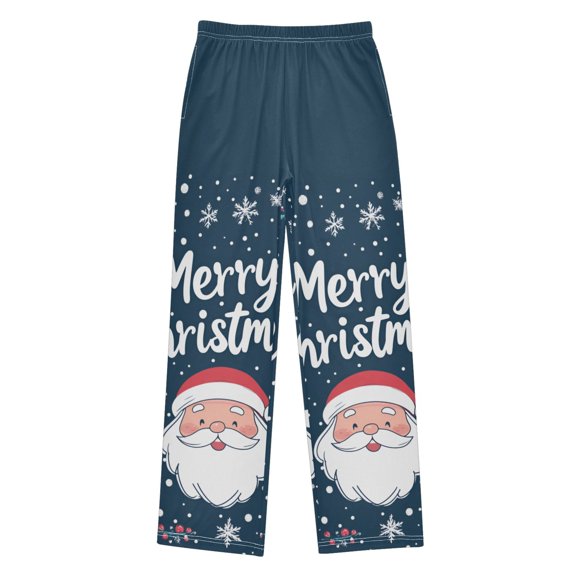 FORMRS Kids Pajama Pants with Pockets Size 6-8Y Boys Lounge Sleep Bottoms, Christmas Santa