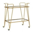 thumbnail image 4 of Linon Home Decor Rosa Mid-Century 2-Teir Rolling Metal Bar Cart Gold Gold Finish, 4 of 5