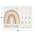 thumbnail image 2 of Sweet Jojo Designs Boho Rainbow Pink Yellow and White Fleece Milestone Baby Blanket 3 Piece Set, 2 of 6