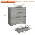thumbnail image 4 of 3 Drawer Dressers for Bedroom, 32" Wide Wood Storage Dresser Chest of Drawers Organizer, Modern Dresser & Chest of Drawers, Large Dressers with 3 Drawers for Bedroom Living Room Hallway Closet, Grey, 4 of 8