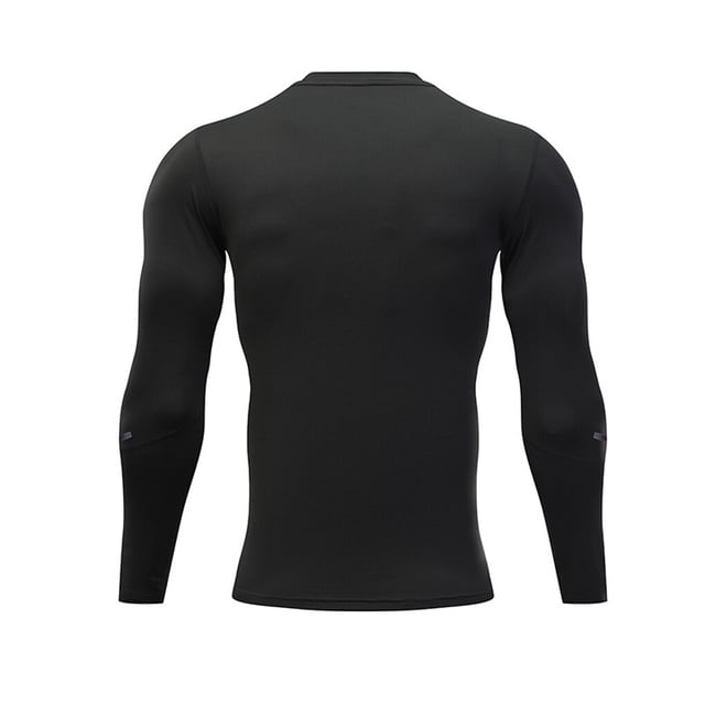 Sonducket Ropa interior térmica Medias deportivas Hombres Baloncesto Sudor Traje Capas base Ropa de manga larga Ropa deportiva para correr Camisetas Negro S
