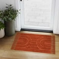thumbnail image 3 of SUNDEREY Washable Bathroom Rugs 2'x3' Modern Kitchen Rug With Tessal, Terracotta Bedroom Throw Rugs, Boho Tufted Rainbow Rugs, Farmhouse Indoor Door Mat for Entryway Porch Back Door,Red, 3 of 7