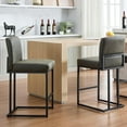 thumbnail image 1 of 24" Counter Height Bar Stools,Modern PU Leather Counter Stool Chairs with Full Back&Metal Frame for Kitchen Island, 1 of 7