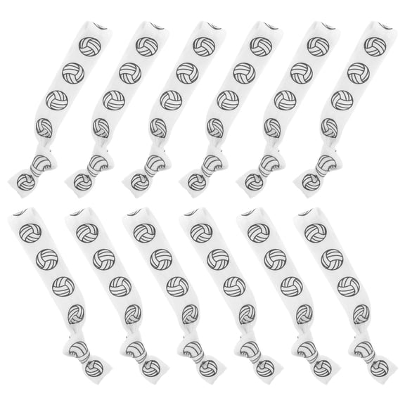 OUNONA 20Pcs Volleyball Hair Accessories White Elastic Hair Bands for Sports and Daily Wear