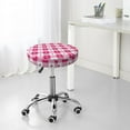 thumbnail image 6 of KLL Plaid Heart Round Bar Chair Cushion Cover 14 inch ,Bar Stool Protector with Elastic, Soft Washable, 6 of 6