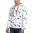 thumbnail image 2 of KLL Cartoon House Car Print Mens Hoodie Long Sleeve Casual Pullover Hooded Sweatshirt Fashion Drawstring Hoodies with Pocket-Small, 2 of 6