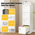 thumbnail image 5 of AUHUP 4 Drawer Metal File Cabinet with Lock, White Vertical Filing Storage Cabinet for Home Office, 5 of 10