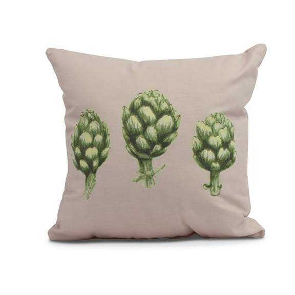 Simply Daisy, 20" x 20" Artichoke Outdoor Pillow, Pale Pink