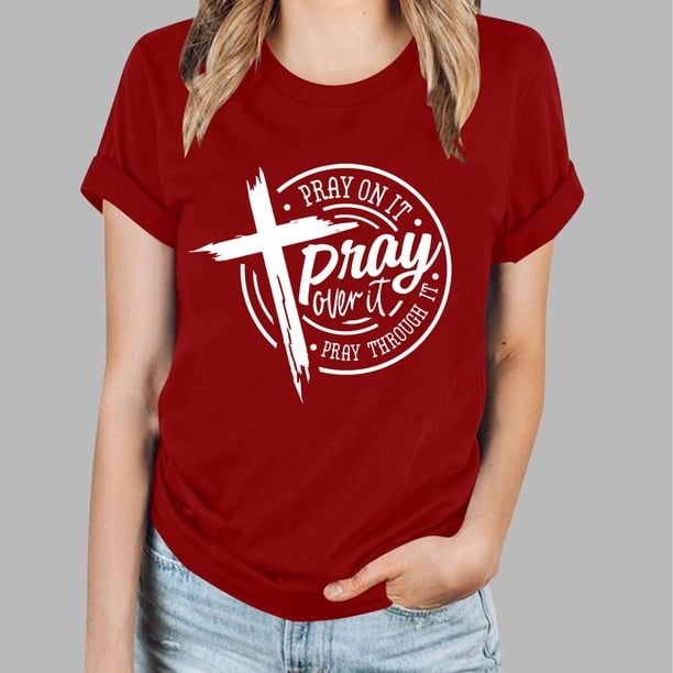 Fiudx Ofertas Flash Artículos En Oferta Tops con Estampado de Moda para Mujer, Blusa de Manga Corta con Cuello Redondo, Camisetas
