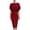 *Wine, variant on ClodeEU Women's Draped Batwing Short Sleeve Waist Cinched Midi Pencil Dress,Elegant Wedding Guest Bodycon Dress Black,Women's Plus L