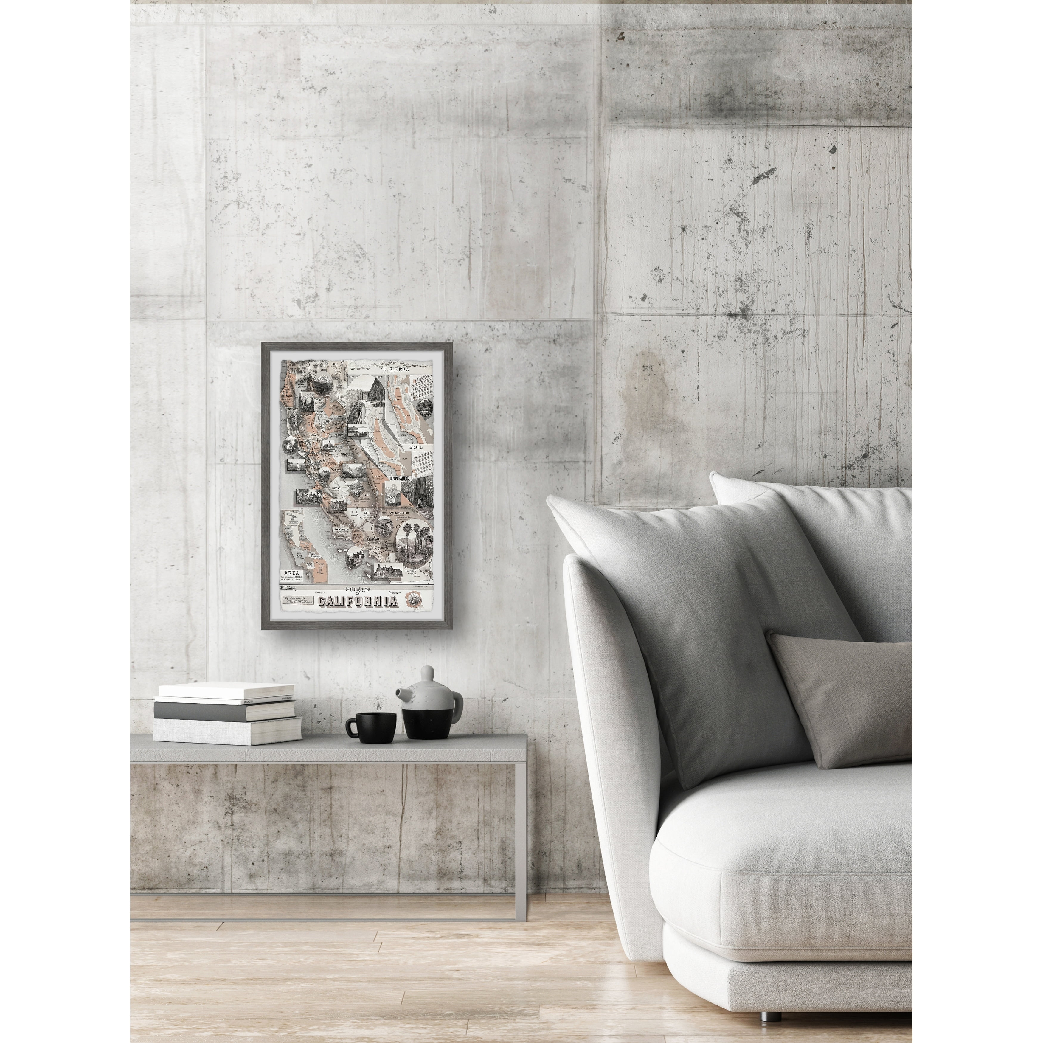 Marmont Hill When in Cali Framed Wall Art, 12" x 18"