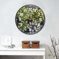 thumbnail image 2 of Yayeee Wall Clock Battery Operated 9.5" Silent Quartz Non-Ticking for Living Room Decor, Gray Floral, 2 of 8