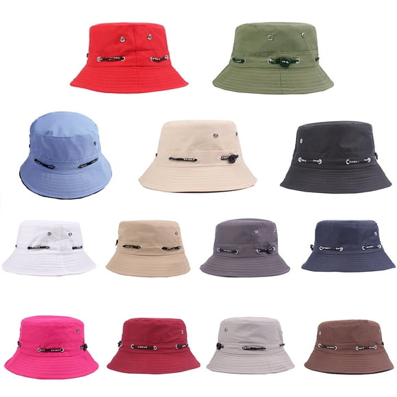 VISLAND Hat Of Solid Color Bucket Hat Unisex Outdoor Travel Fishing Men Women Casual Sun Cap