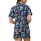 thumbnail image 3 of Conjuntos de Mujeres de Hawái de 2 Piezas, Camisa Floral de Botones y Pantalones Cortos, Ropa Casual para Vacaciones Tropicales en la Playa 2026 S Azul Real, 3 of 5