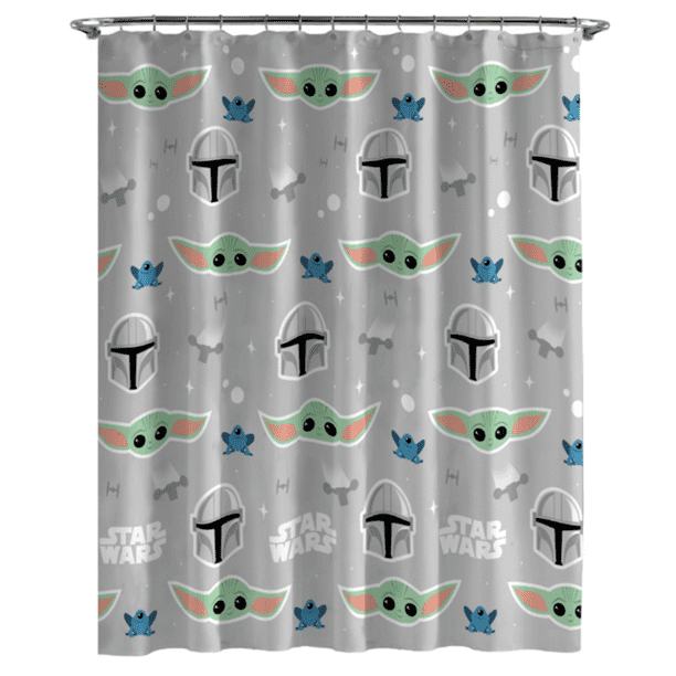 Baby Yoda 14Piece Shower Curtain Set with Tufted Rug, 72 x 72