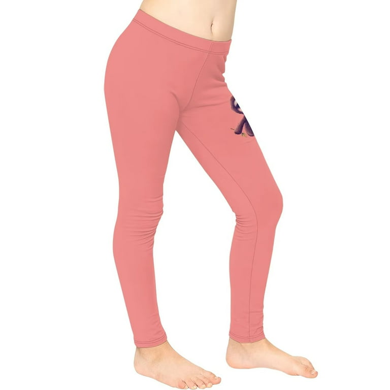 FKELYI Floral Sloth Kids Leggings Size 12-13 Years Comfortable Walking Pink  Active Tights for Girls Quick Drying Yoga Pants High Waisted Butt Lift