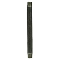 6-Inch Long 1/4-Inch Male NPT Steel Nipple Pipe All Black Durable Design 57030