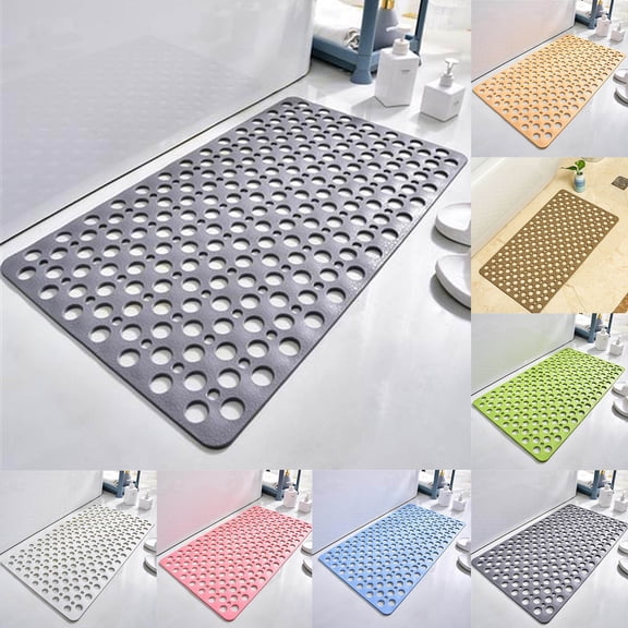 Long Anti-Slip Bathtub Mat | TPE Material | 40x88cm | Multi-Hole Leak-Proof Design | Secure Suction Cups | Hygienic Quick-Dry | Comfortable Foot Feel | Easy-Clean Mat for Bathroom Safety