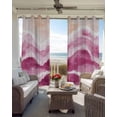 thumbnail image 4 of Pink Waves Coastal Blackout Curtains for Bedroom, Pink Ombre Summer Beach Oceans Room Darkening Window Drapes for Living Room, Thermal Insulated Grommet Curtains, 27.5x39 inch, 2 Panels, 4 of 9