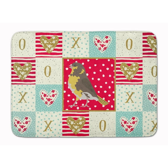 Spanish Canary Love Machine Washable Memory Foam Mat Red