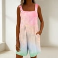 thumbnail image 6 of Iyufng Womens Rompers Printed Sleeveless Adjustable Straps Romper Summer Casual Shortalls, 6 of 7