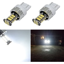 Alla Lighting 2pcs Super Bright 1000 Lumens 6000K Xenon White W21W 7443 7440 LED Bulb T20 Wedge High Power 3020 30-SMD LED Lights Bulbs for Brake Lights Taillight Stop Light Lamp Replacement