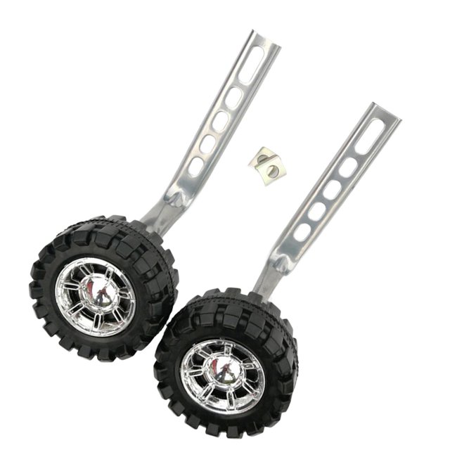 VONKY Support de Vélo pour Enfants Stabilisateurs de Roues Support Robuste Pièces de Réparation Accessoires Noir Argenté Support Roue Diamètre 11 cm