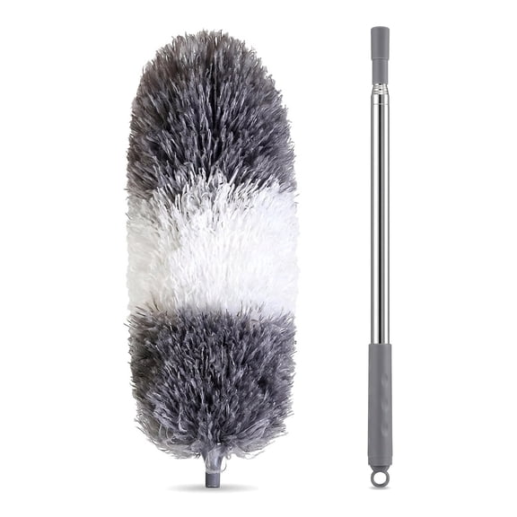 100" Telescoping Microfiber Feather Duster – Extendable Pole & Bendable Head for Ceiling, Fan & Furniture Cleaning