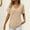 Khaki, variant on Olyvenn Womens Waffle Knit Tops 2025 Summer V Neck Shirts Casual Trendy Rolled Short Sleeve Blouses Basic Tee Tunic with Pocket Hot Pink XXL