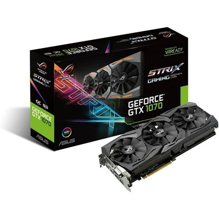 Restored ASUS GeForce GTX 1070 8GB ROG Strix OC Edition Graphic Card STRIX-GTX1070-O8G-GAMING (Refurbished)