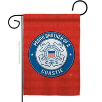 Breeze Decor G158499-BO Proud Brother Coastie Garden Flag Armed Forces Coast Guard 13 x 18.5 in. Double-Sided Decorative Vertical Flags for House Decoration Banner Yard Gift
