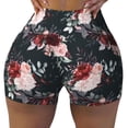 thumbnail image 2 of Susaid Watercolor Floral Print Intensify Workout Shorts for Women Seamless Scrunch Short Gym Yoga Running Sport Active Exercise Fitness Shorts-XX-Large, 2 of 8