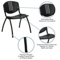 thumbnail image 6 of BizChair 5 Pack 880 lb. Capacity Black Plastic Stack Chair with Oval Cutout Back and Black Frame, 6 of 14
