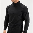 thumbnail image 6 of vdgthytj Shirts for Men Long Sleeve Stand Collar Quarter Zip Lightweight Basic Fall Athleisure Pullover Tops(5X-Large,Black), 6 of 7