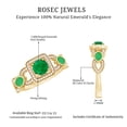 thumbnail image 6 of Rosec Jewels Emerald Vintage Inspired Engagement Ring for Women - Natural Emerald Diamond Ring (AAA Quality) - With Jewelry Box, 18K Yellow Gold, US 4.00, 6 of 7