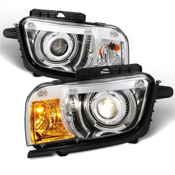 AKKON - For 2010 2011 2012 2013 Chevy Camaro LED Projectoer Left   Right Side Halogen Type Headlights Set