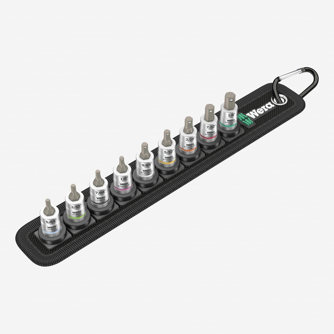 Wera 003884 Belt A Zyklop InHexPlus Bit Socket Set, 1/4" Drive, 9 Pieces with Holding