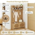 thumbnail image 4 of Kadyn 4-In-1 Coat Rack Stand with Coat Rack and Flip Drawers, Hall Trees for Entryway Mudroom, Bedroom, Living Room, Natural, 4 of 7