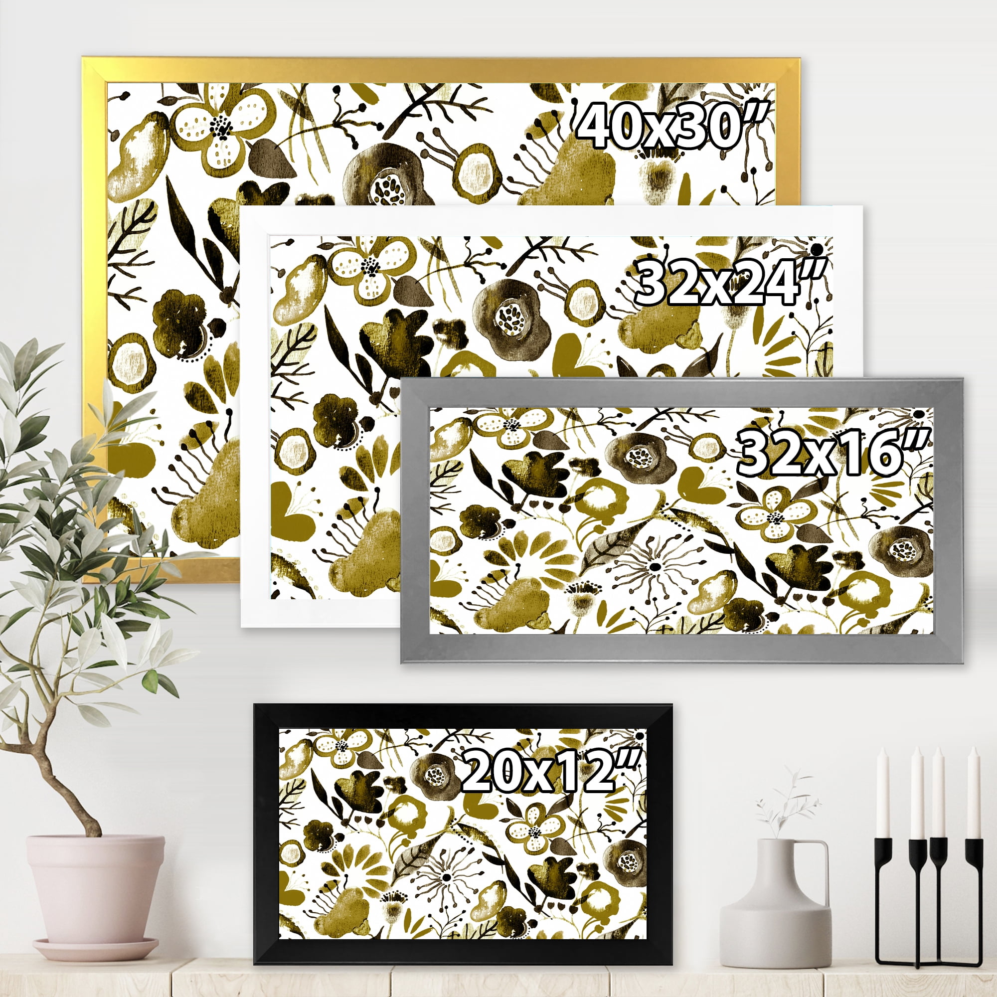Designart 'Vital Abundance Of Wildflowers II' Modern Framed Art Print