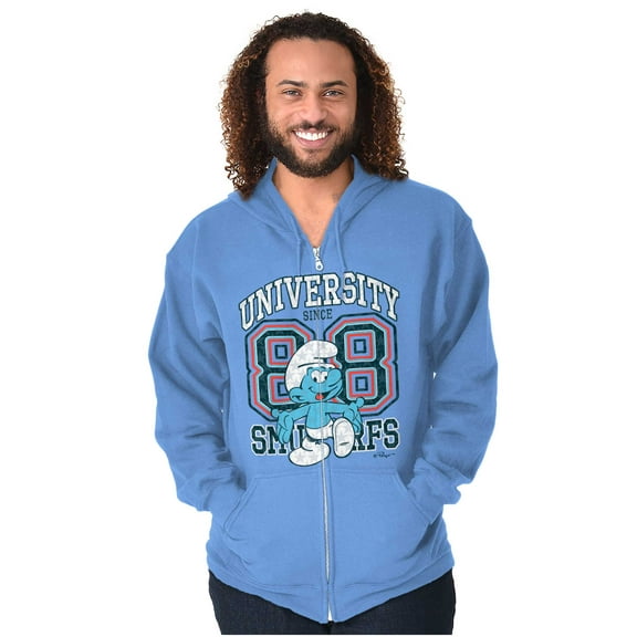 Vintage Smurf University Varsity Zip Up Hoodie Men's Women's Brisco Brands M