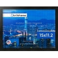 thumbnail image 3 of ArtToFrames 15x11.2 Inch - 28.5x38 CM Black Puzzle Frame for 100 piece Puzzles.1.00 Inch Custom Wood Puzzle Frames, Woodgrain Black Shadowbox 1.5 inch Tall - Comes with Regular Glass, 3 of 6
