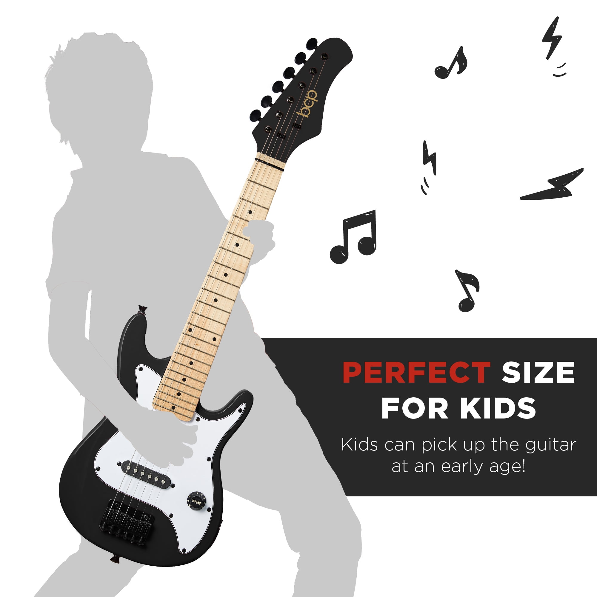Best Choice Products Walmart Exclusive 30in Kids Electric Guitar Beginner Starter Kit w/ 5W Amplifier, Strap, Case - Walmart Black