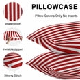 thumbnail image 5 of Lumbar Pillow Covers 20x12 Inch Set of 2, Red Striped Waterproof Outdoor Pillow Covers, Christmas Farmhouse Red White Stripes Decorative Cushion Pillowcases for Couch, Sofa, Bed, Garden, Patio, 5 of 9