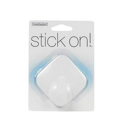

3Pc InterDesign iDesign 1-9/16 in. L White Plastic Small stick on! Diamond Hook 1 pk