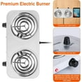 thumbnail image 6 of DISHUEC Hot Plate for Cooking,2000W Electric Double Burner Cooktop,Portable Electric Double Coil Burner with Dual Control&5 Level Temperature Control,Easy to Clean for Kitchen Camping, 6 of 11