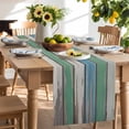 thumbnail image 3 of Wood Grain Table Runner, Blue Green White Wood Texture Country Simple Kitchen Table Runners Dress Scarves for Table Decorations Party/Restaurant/Indoor Outdoor Use, 18x72in, 3 of 9
